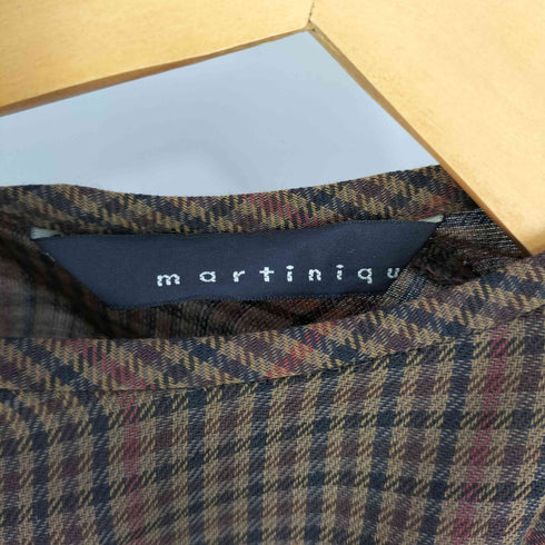 マルティニーク martinique チェック パフスリーブブラウス レディース